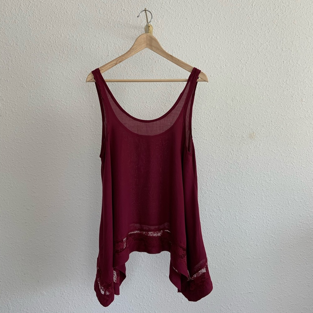 Dark red Free People flowy tank top
